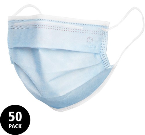Opharm - mondkap Type IIR - blauw - doos/50 stuks