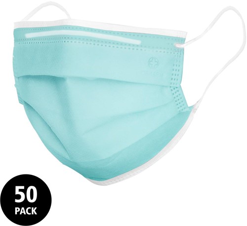 Opharm - mondkap Type IIR - turquoise - doos/50 stuks