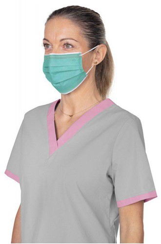 Opharm - mondkap Type IIR - turquoise - doos/50 stuks-3