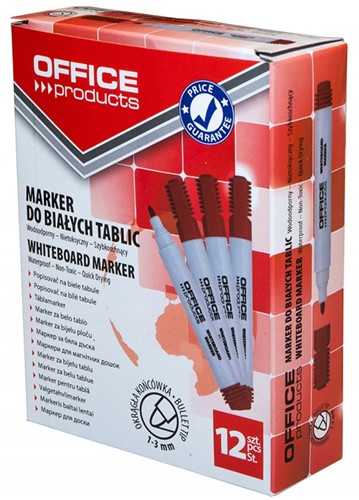 Whiteboardmarker rood, ronde punt, kunststof barrel-2