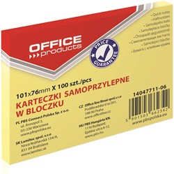 Memoblok 101x76mm geel, blokje à 100 vel
