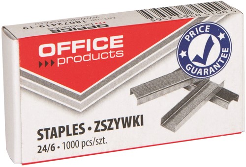 Nieten Office Products 24/6 verzinkt, 1000 stuks