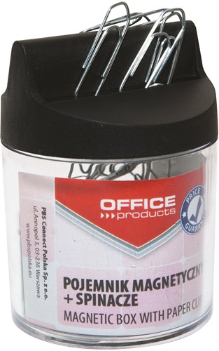 Papercliphouder zwart/transparant inclusief 100 paperclips 26mm