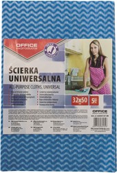 Viscose vaatdoek/werkdoek voor algemene reiniging 32x50cm, geel of blauw, 5 stuks