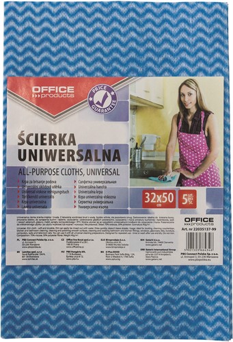 Viscose vaatdoek/werkdoek voor algemene reiniging 32x50cm, geel of blauw, 5 stuks