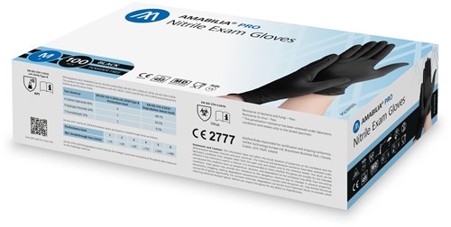 Nitril - doos/100 stuks - maat XS - zwarte handschoenen ongepoederd-2