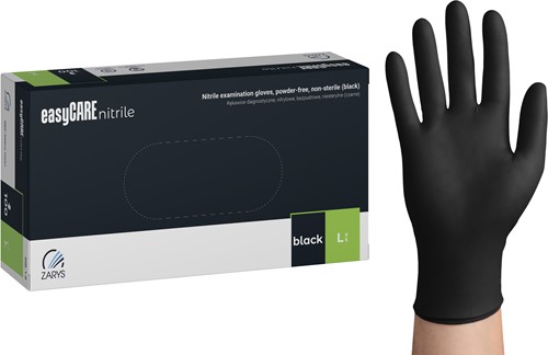 Nitril wegwerphandschoenen - Zwart - maat L - doos/100 stuks
