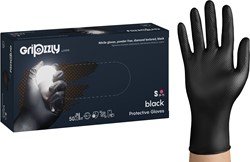 Nitril wegwerphandschoenen - extra grip - zwart - maat S - doos/50 stuks