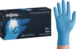 Nitril wegwerphandschoenen - extra grip - blauw - maat XL - doos/50 stuks