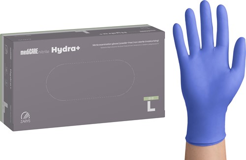 Nitril wegwerphandschoen hydraterend - violet - maat l - doos/100 stuks
