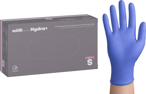 Nitril wegwerphandschoen hydraterend - violet - maat s - doos/100 stuks