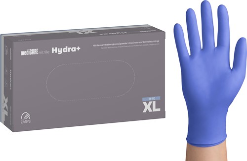 Nitril wegwerphandschoen hydraterend - violet - maat xl - doos/100 stuks