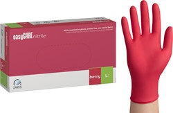 Nitril wegwerphandschoenen - framboos - maat L - doos/100 stuks