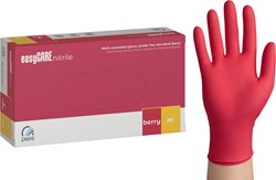 Nitril wegwerphandschoenen - framboos - maat M - doos/100 stuks