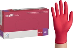 Nitril wegwerphandschoenen - framboos - maat XS - doos/100 stuks