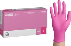 Nitril wegwerphandschoenen - roze - maat S - doos/100 stuks