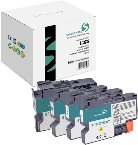 Smart Mate alternatief t.b.v. Brother Inkjet LC3237 Zwart/Cyaan/Magenta/Geel 120,2 ml