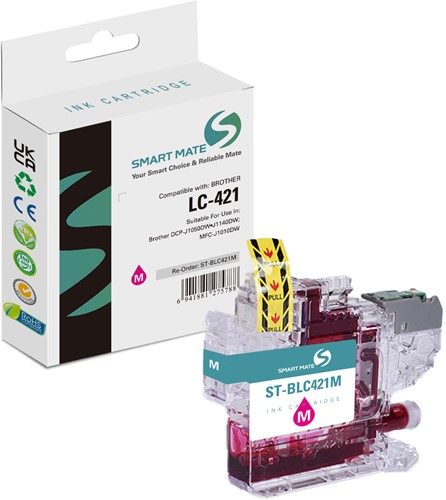 Smart Mate alternatief t.b.v. Brother Inkjet LC421M (LC-421) Magenta 6,5 ml