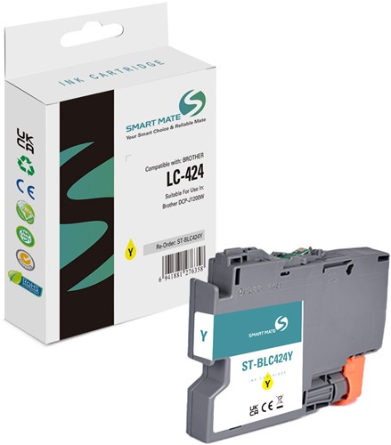 Smart Mate alternatief t.b.v. Brother Inkjet LC424Y (LC-424) Geel  8 ml