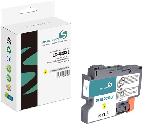 Smart Mate alternatief t.b.v. Brother Inkjet LC426XLY (LC-426XL) Geel  54 ml