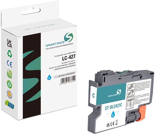 Smart Mate alternatief t.b.v. Brother Inkjet LC427C (LC-427) Cyaan 16 ml