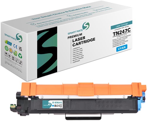 Smart Mate alternatief t.b.v. Brother Toner TN-247C Cyaan 2300 afdrukken
