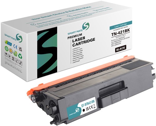 Smart Mate alternatief t.b.v. Brother Toner TN-421BK Zwart 3000 afdrukken