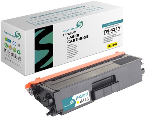 Smart Mate alternatief t.b.v. Brother Toner TN-421Y Geel 1800 afdrukken