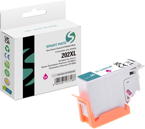 Smart Mate alternatief t.b.v. Epson Inkjet C13T02H34010 (202XL) Magenta 12 ml