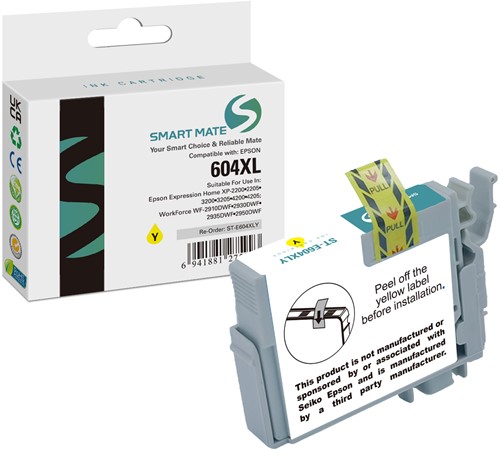 Smart Mate alternatief t.b.v. EPSON Inkjet C13T10H44010 (604XL) Geel  7 ml