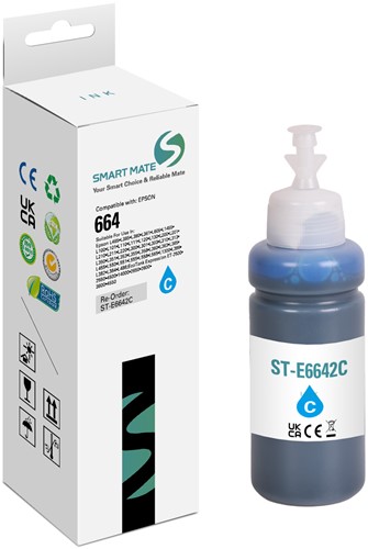 Smart Mate alternatief t.b.v. Epson Inkjet C13T664240 (664) Cyaan 70 ml