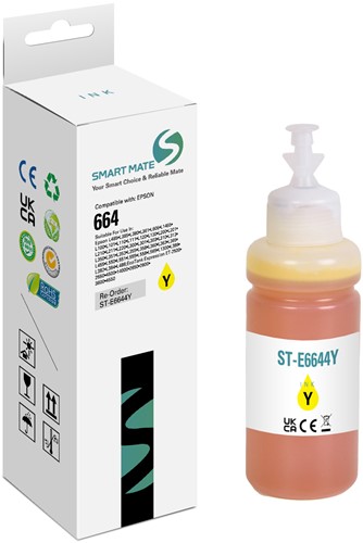 Smart Mate alternatief t.b.v. Epson Inkjet C13T664440 (664) Geel  70 ml