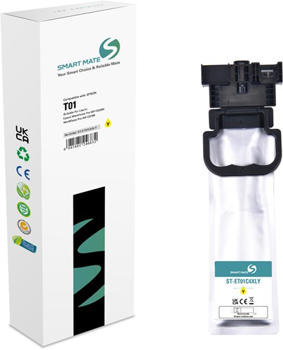 Smart Mate alternatief t.b.v. Epson Inkjet C13T01C400 (T01) Geel 68 ml