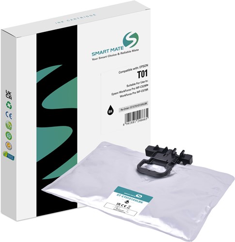 Smart Mate alternatief t.b.v. Epson Inkjet C13T01D100 (T01) Zwart 860 ml