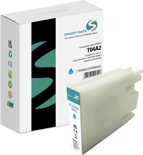 Smart Mate alternatief t.b.v. Epson Inkjet C13T04A240 (T04A2) Cyaan 85 ml