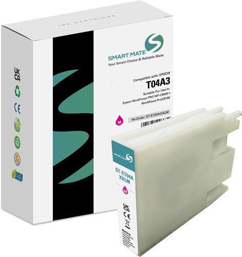 Smart Mate alternatief t.b.v. Epson Inkjet C13T04A340 (T04A3) Magenta 85 ml