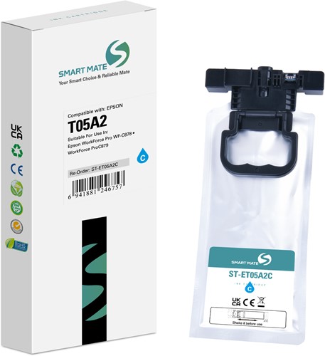 Smart Mate alternatief t.b.v. Epson Inkjet C13T05A200 (T05A2) Cyaan 215 ml