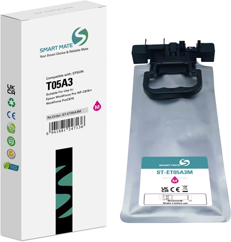 Smart Mate alternatief t.b.v. Epson Inkjet C13T05A300 (T05A3) Magenta 215 ml