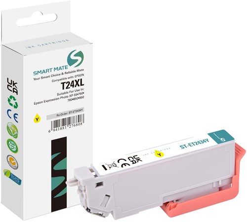 Smart Mate alternatief t.b.v. Epson Inkjet C13T24344010 (T24XL) Geel 12,4 ml