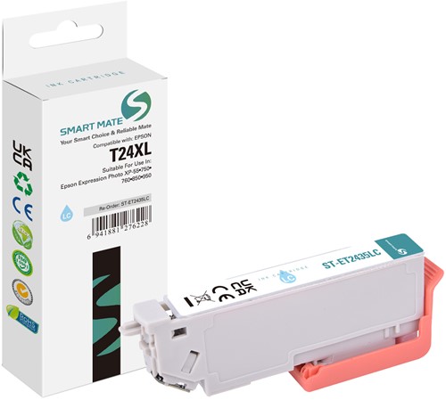 Smart Mate alternatief t.b.v. Epson Inkjet C13T24354010 (T24XL) Light Cyaan 12,4 ml