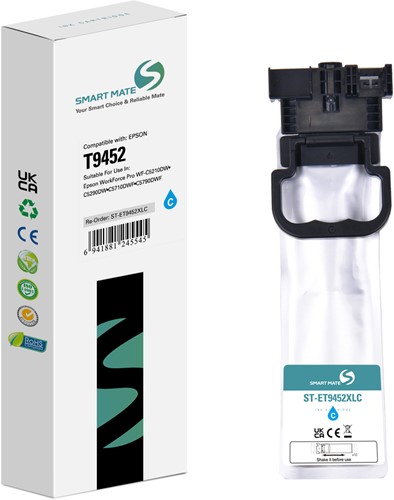 Smart Mate alternatief t.b.v. Epson Inkjet C13T945240 (T9452) Cyaan 66 ml