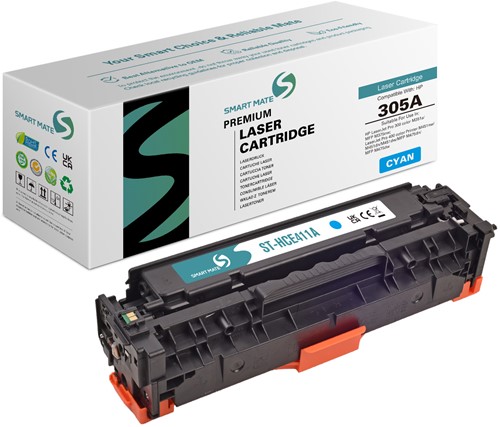 Smart Mate alternatief t.b.v. HP Toner CE411A (305A) Cyaan 2600 afdrukken