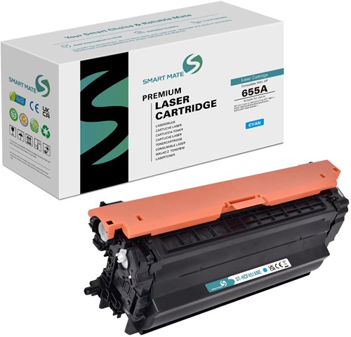Smart Mate alternatief t.b.v. HP Toner CF451A (655A) Cyaan 10500 afdrukken