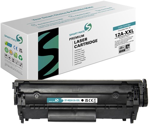 Smart Mate alternatief t.b.v. HP Toner Q2612A-XXL (12A-XXL) Zwart 4000(Jumbo) afdrukken