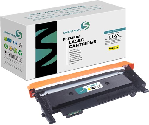 Smart Mate alternatief t.b.v. HP Toner W2072A (117A) Geel 700 afdrukken