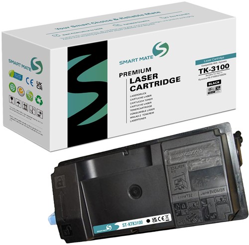 Smart Mate alternatief t.b.v. Kyocera Toner 1T02MS0NL0 (TK-3100) Zwart 12500 afdrukken