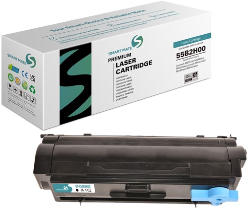 Smart Mate alternatief t.b.v. Lexmark Toner 55B2H00 Zwart 15000 afdrukken