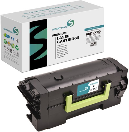Smart Mate alternatief t.b.v. Lexmark Toner 58D2X00 Zwart 35000 afdrukken