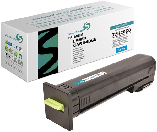 Smart Mate alternatief t.b.v. Lexmark Toner 72K20C0 Cyaan 8000 afdrukken