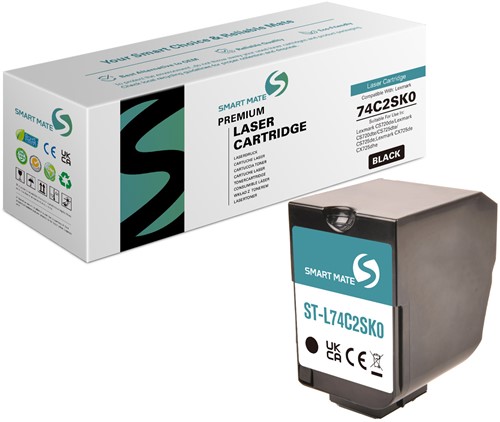 Smart Mate alternatief t.b.v. Lexmark Toner 74C2SK0 Zwart 7000 afdrukken